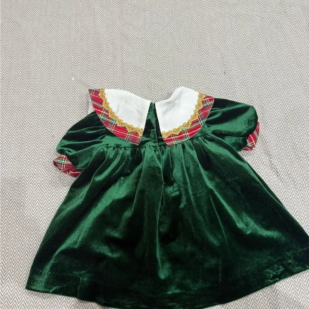 Tomas 1980’s Vintage Green and Red Holiday Dress Size 3T